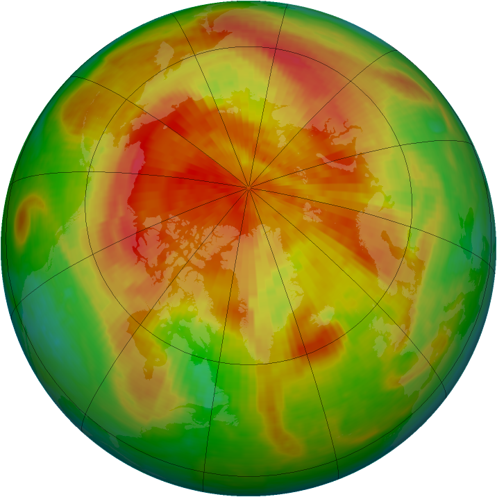 Arctic ozone map for 17 April 1994